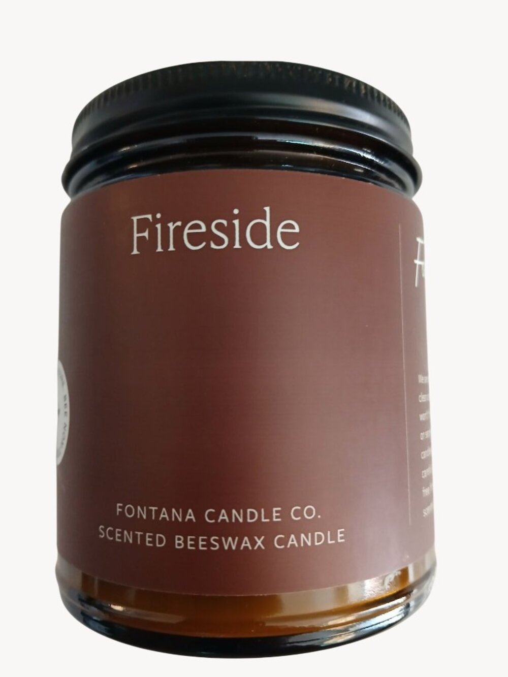 Fontana Candle Fireside Scented Beeswax Candle 7.4 oz Essential Oil Glass Jar